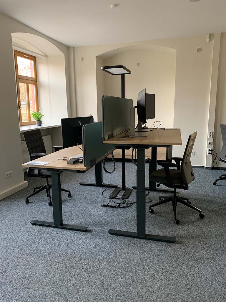 4 Two of our new workspaces we have in the new office.